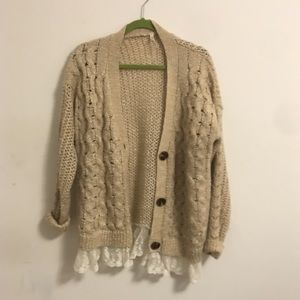 Beige Nude Knit Cardigan